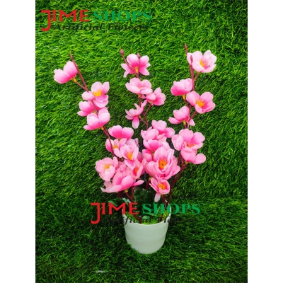 Picture of Artificial Cherry Blossom Flower In Plastic Vases --30Cm - Home Decoration Item - Home Decoration Item - artificial flower (Light Pink)