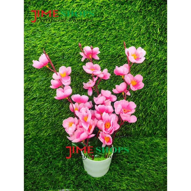 Picture of Artificial Cherry Blossom Flower In Plastic Vases --30Cm - Home Decoration Item - Home Decoration Item - artificial flower (Light Pink)