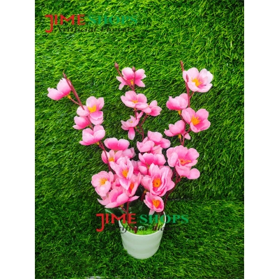 Picture of Artificial Cherry Blossom Flower In Plastic Vases --30Cm - Home Decoration Item - Home Decoration Item - artificial flower (Light Pink)