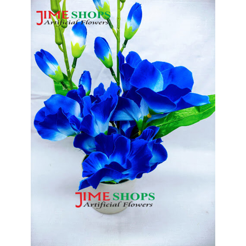 Picture of Artificial gladiolus flower 11 inc long table tob for home or office decoration, jime shops flower collection, nokol full, fake flower (Blue)