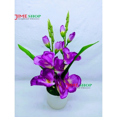 Picture of Artificial gladiolus flower 11 inc long table tob for home or office decoration, jime shops flower collection, nokol full, fake flower (Violet)