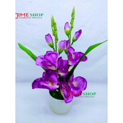 Picture of Artificial gladiolus flower 11 inc long table tob for home or office decoration, jime shops flower collection, nokol full, fake flower (Violet)