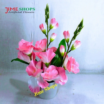 Picture of Artificial gladiolus flower 11 inc long table tob for home or office decoration, jime shops flower collection, nokol full, fake flower (Red)