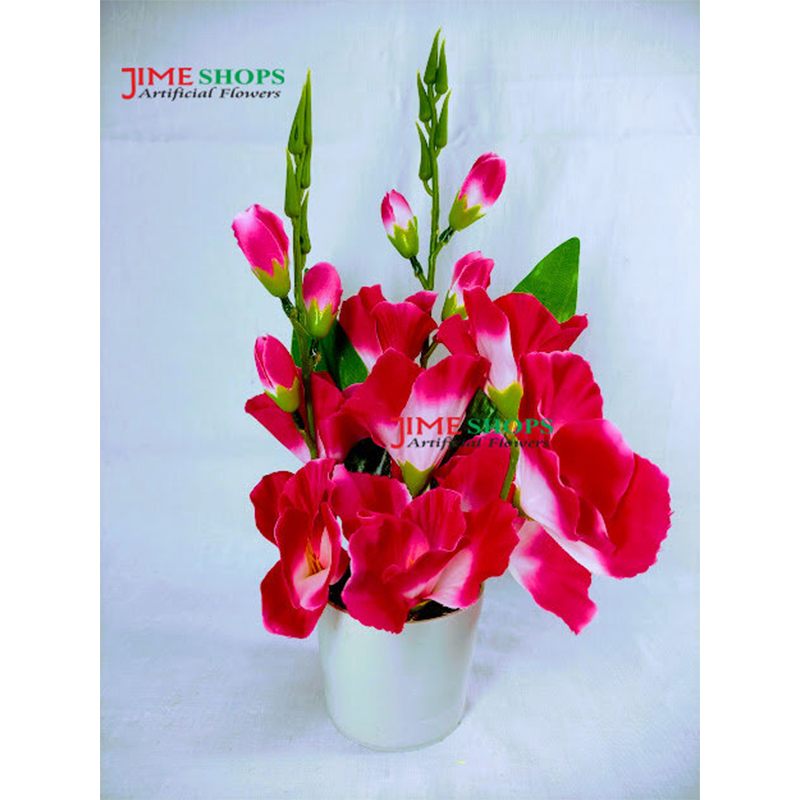 Picture of Artificial gladiolus flower 11 inc long table tob for home or office decoration, jime shops flower collection, nokol full, fake flower (Pink)