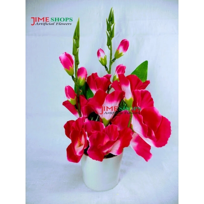 Picture of Artificial gladiolus flower 11 inc long table tob for home or office decoration, jime shops flower collection, nokol full, fake flower (Pink)