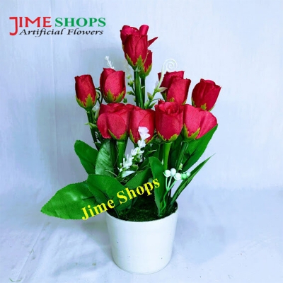 Picture of Artificial Small Sunflowers & plant in plastic vases --25 cm - Home Decoration Item (MTT)