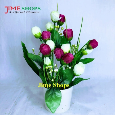 Picture of Artificial Small Sunflowers & plant in plastic vases --25 cm - Home Decoration Item (MTT 10)