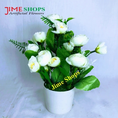 Picture of Artificial Small Sunflowers & plant in plastic vases --25 cm - Home Decoration Item (MTT 2)