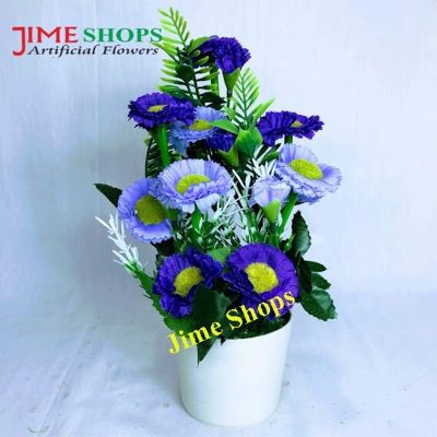 Picture of Artificial Small Sunflowers & plant in plastic vases --25 cm - Home Decoration Item (MTT 13)