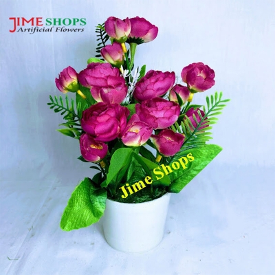Picture of Artificial Small Sunflowers & plant in plastic vases --25 cm - Home Decoration Item (MTT 3)