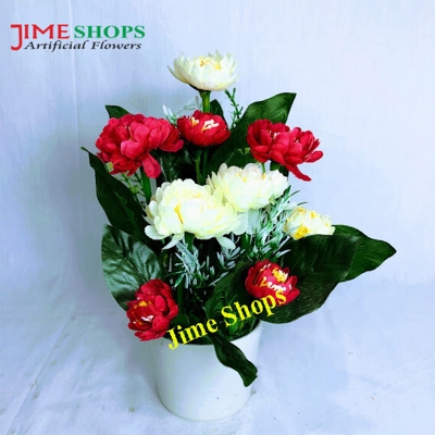 Picture of Artificial Small Sunflowers & plant in plastic vases --25 cm - Home Decoration Item (MTT 15)