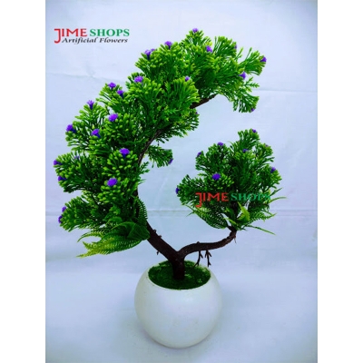 Picture of Double Head Artificial Flower With Green Leaves In Plastic Vases-28Cm/11Inc - Home Decoration Item - Home Decoration Item - artificial flower (2 Head Yellow Flower)