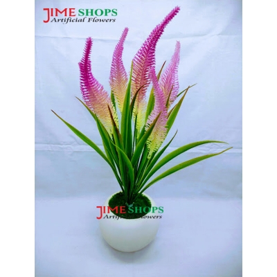 Picture of Artificial Leaves & Flower Plant In Round Sugar Plastic Pot 9.5Inc - Home Decoration Item - artificial flower (Leaves & Pink Plant)