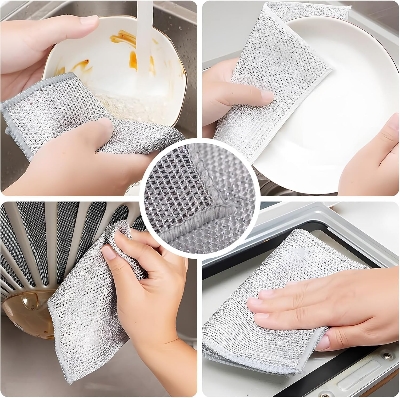 Picture of Magic Cleaning Cloth - Kitchen Dishwashing Towel, Metal Steel Wire - 10 pcs Combo