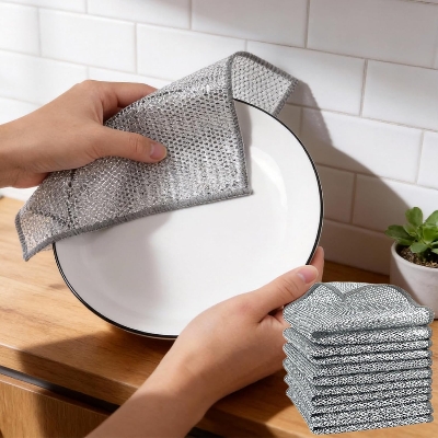 Picture of Magic Cleaning Cloth - Kitchen Dishwashing Towel, Metal Steel Wire - 5 pcs Combo