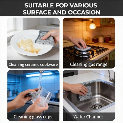 Picture of Magic Cleaning Cloth - Kitchen Dishwashing Towel, Metal Steel Wire - 5 pcs Combo
