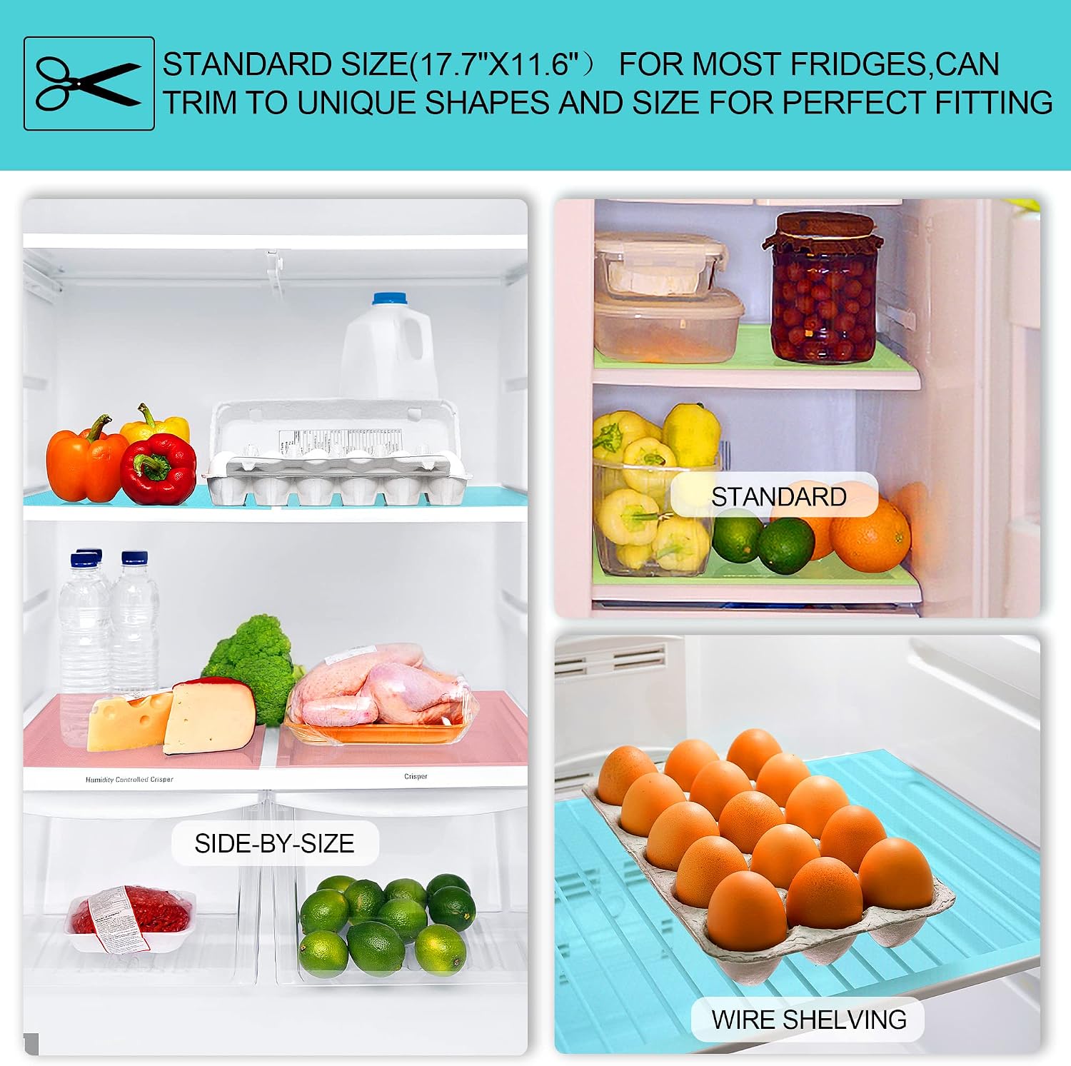 Picture of Washable Waterproof Refrigerator & Drawer Mats 2 Pcs Combo ( Multicolour)