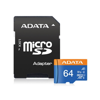 Picture of Adata 64GB Micro SD - Fast and Longible - Class-10 Adapter Bus Type UHS-I DIMENSION - Compact and Fast Storage Solution