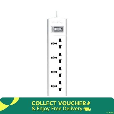 Picture of Huntkey SZM401(3-Y warranty) 4 Port Socket 2Core Cable Power Strip/Multi plug-White