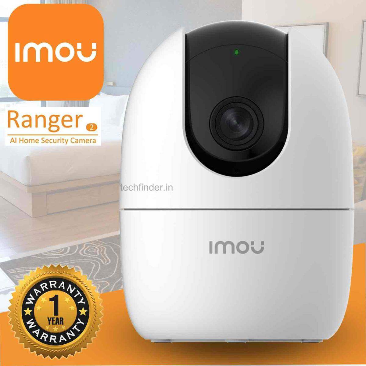 Picture of imou Ranger 2 Pro 360° Coverage 2K 3MP(Last 7days 10year free cloud per 12sec motion view. video/with AI Human Detection and Privacy Mode) WiFi 2K 3MP indoor security camera.-White