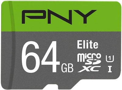 Picture of PNY 64GB(Temperature/Shock/Magnet/Water Proof) Elite Class 10 U1 micro SDXC memory card.