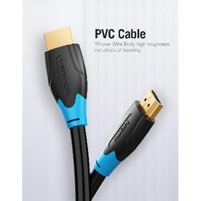 Picture of Vention Flat 2M (Black 4k, Ultral High Speed Male to Male HDMI) HDMI Cable-Black