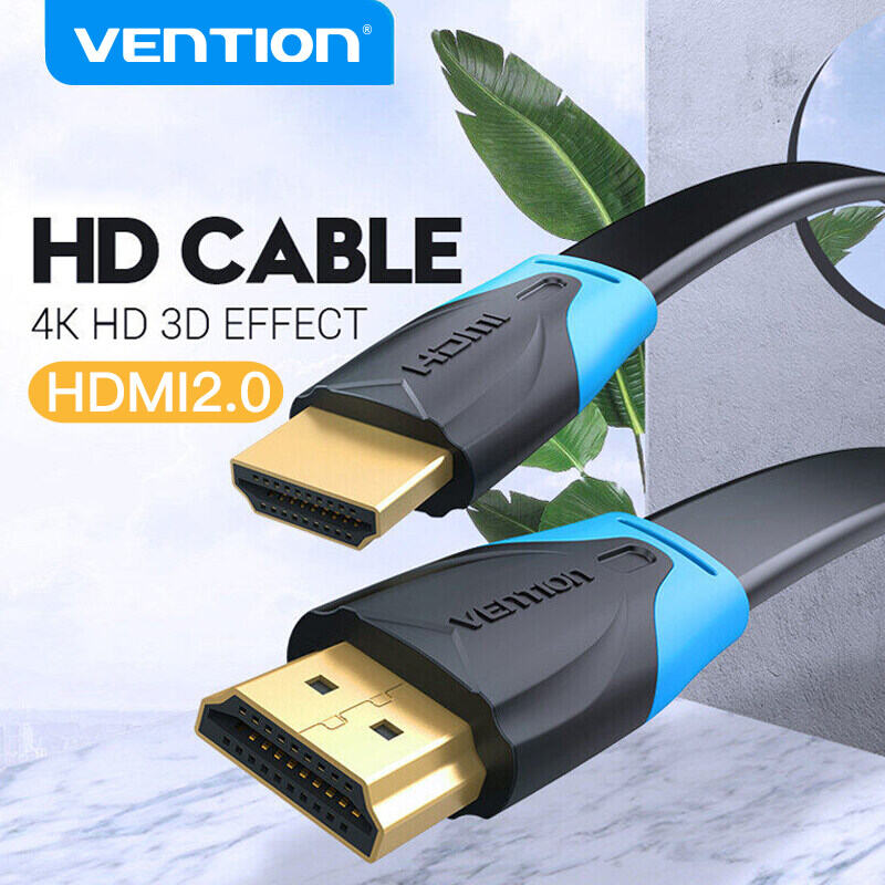 Picture of Vention Flat 2M (Black 4k, Ultral High Speed Male to Male HDMI) HDMI Cable-Black