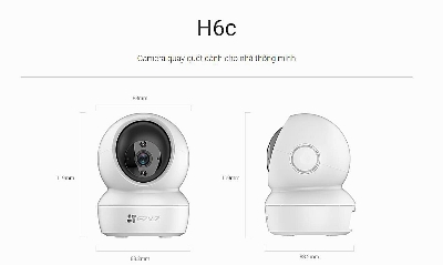 Picture of HIKVISION Ezviz H6C 80P Resolution 8x Zoom 360 Degree Visual Coverage with Smart IR Wifi 2.4G 1080p 2MP Auto Motion Tracking IP Security Camera -White(256GB)
