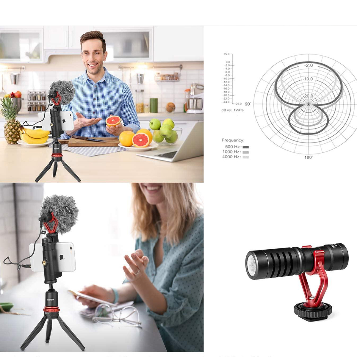 Picture of BOYA BY-MM1 Battery Free On Camera Shotgun Microphone for iPhone Android DSLR with 1 Year Warranty-Black
