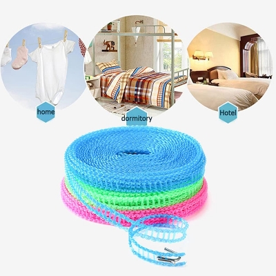 Picture of Portable Windproof Clothesline Non-slip Washing Clothes Line Rope- 5M ( Multicolor )