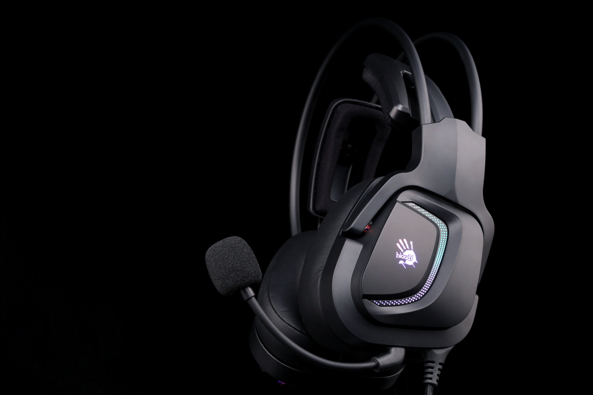 Picture of A4 TECH BLOODY G575 RGB Detachable Mic. VIRTUAL 7.1 HiFi SURROUND SOUND USB BLACK GAMING HEADSET-Black