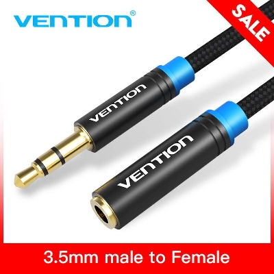 Picture of VENTION VAB-B06 (1 Year Official Warranty)  Cotton Braided 3.5mm Audio Extension Cable-Black