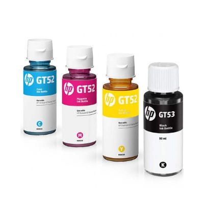 Picture of HP GT53 90ml Black, GT52 Cyan, Magenta & Yellow 70ml Ink Bottle (Full Set)