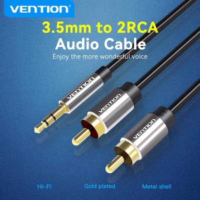 Picture of Vention BCF 3.5mm  ( 3meter)  Any 1 Male to 2RCA Male Audio Cable
