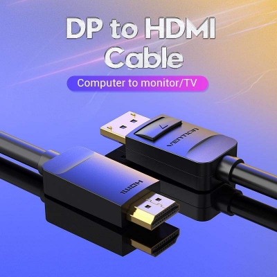 Picture of Vention HADBG  1.5M Black  DP to HDMI Cable-Black