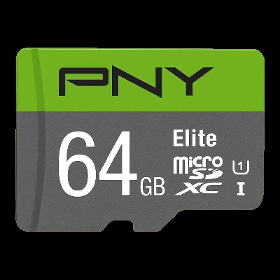 Picture of PNY 64GB(Temperature/Shock/Magnet/Water Proof) Elite Class 10 U1 micro SDXC memory card.