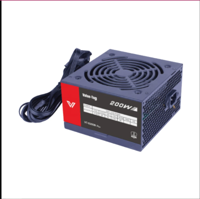 Picture of Value-Top (VT-S200B Plus Industry Packing) Real 200W Black ATX Power Supply with Flat Cable-Black