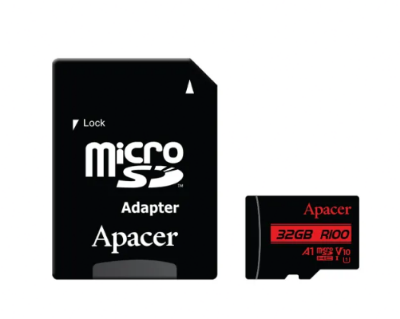 Picture of Apacer 32GB MicroSDXC Full HD 3D(5y warranty/water/magnet/temperature Proof,maUHS-I, U1,A1 v10 32GB Official Memory Card