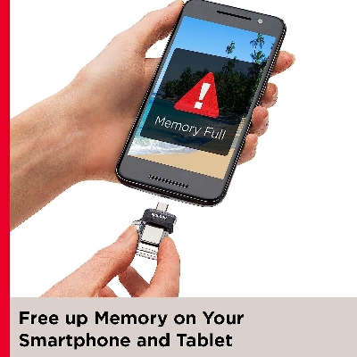 Picture of SanDisk 128GB Ultra Dual Drive m3.0 for Android Devices and Computers (5Y. Official War) Micro USB, USB 3.0 - SDDD3-128G - Wither Black -Black