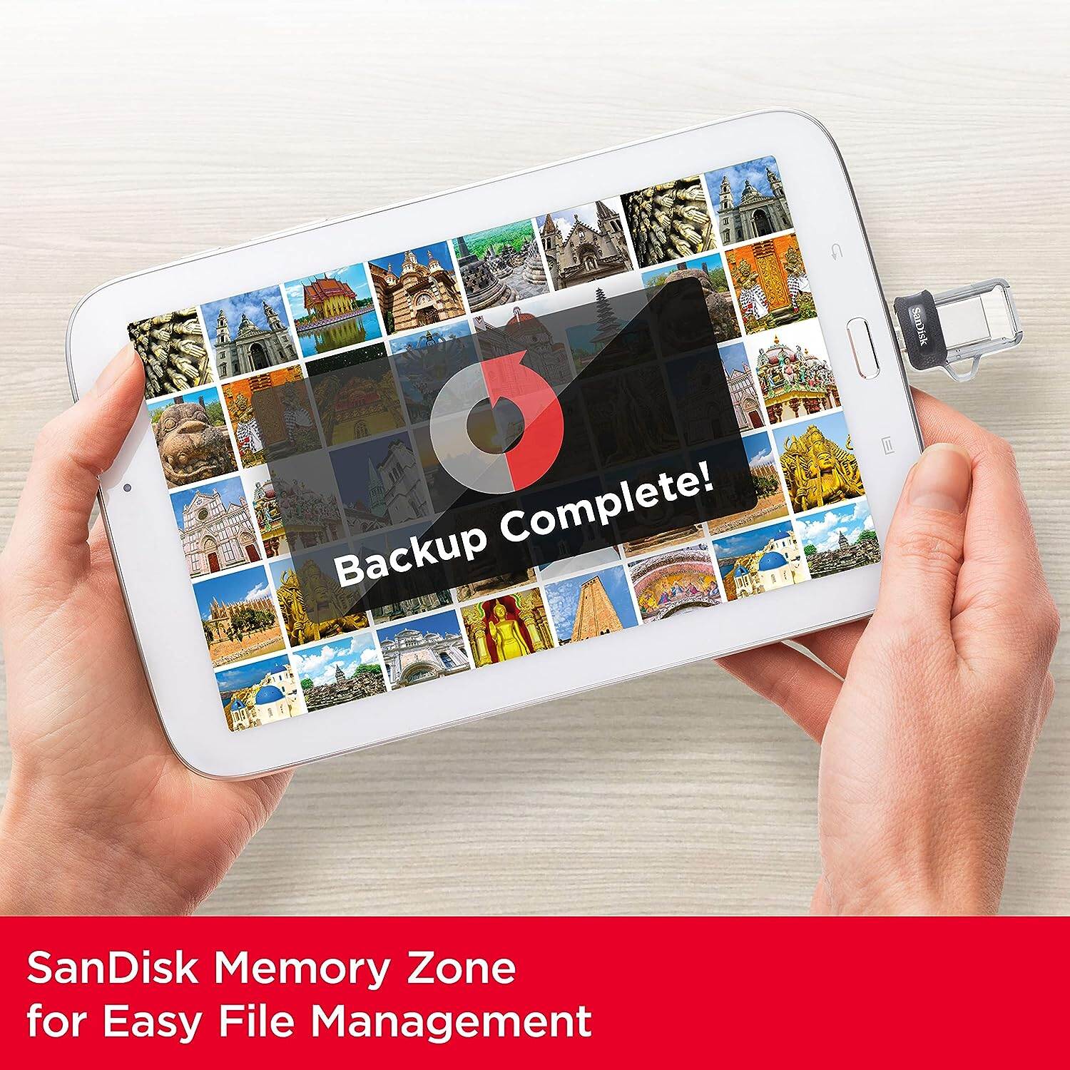 Picture of SanDisk 128GB Ultra Dual Drive m3.0 for Android Devices and Computers (5Y. Official War) Micro USB, USB 3.0 - SDDD3-128G - Wither Black -Black