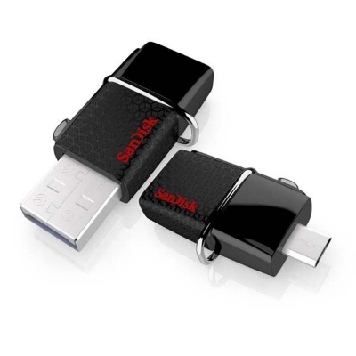 Picture of SanDisk 128GB (SDDD2-128G-GAM46)Ultra Dual Drive 3.0 for Android Devices and Computers (5Y. Official War) Micro USB, USB 3.0 Pen/Flash Drive-Black