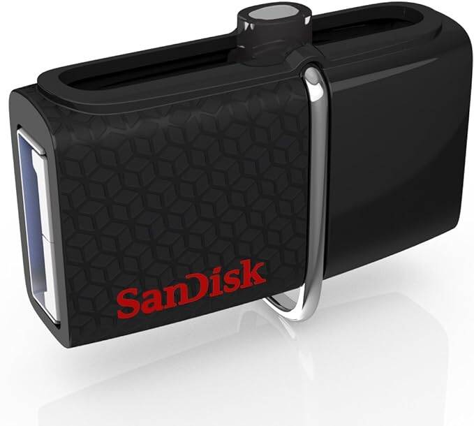 Picture of SanDisk 128GB (SDDD2-128G-GAM46)Ultra Dual Drive 3.0 for Android Devices and Computers (5Y. Official War) Micro USB, USB 3.0 Pen/Flash Drive-Black