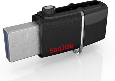 Picture of SanDisk 128GB (SDDD2-128G-GAM46)Ultra Dual Drive 3.0 for Android Devices and Computers (5Y. Official War) Micro USB, USB 3.0 Pen/Flash Drive-Black