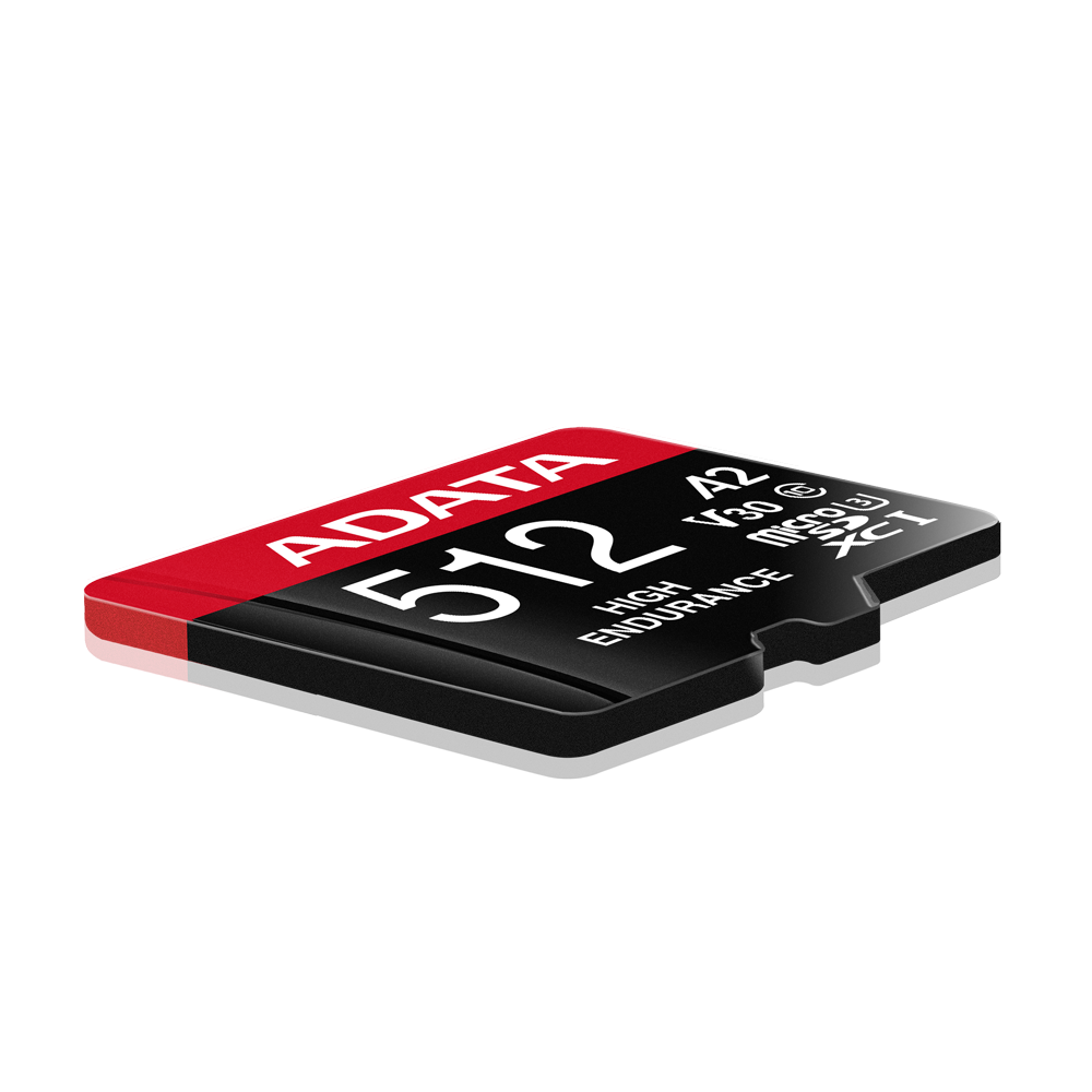Picture of ADATA HIGH Endurance 512GB (U3,UHS-1,V30,20000hrs of Durability,Water/Shock/X-Ray Proof,Anti Static,4K, 8K, 3D, or 360° video recording) MICROSDXC Memory Card
