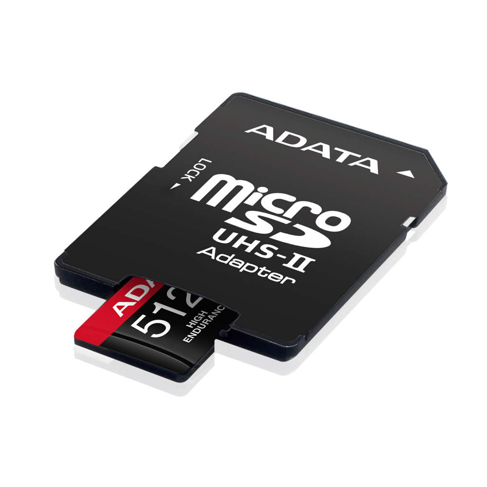 Picture of ADATA HIGH Endurance 512GB (U3,UHS-1,V30,20000hrs of Durability,Water/Shock/X-Ray Proof,Anti Static,4K, 8K, 3D, or 360° video recording) MICROSDXC Memory Card