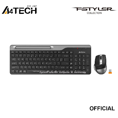 Picture of A4tech Fstyler FB2535C Multi-mode Wireless Keyboard & Mouse Combo - Bluetooth/2.4G - Ultra-Slim Keycap - Compact Size - Rechargeable Mouse - For Windows / Android / Mac / iOS - Smokey Gre (Bluetooth & Wireless with one years warranty) Combo Keyboard Mouse-Blue