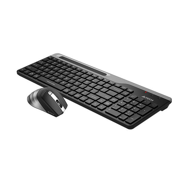Picture of A4tech Fstyler FB2535C Multi-mode Wireless Keyboard & Mouse Combo - Bluetooth/2.4G - Ultra-Slim Keycap - Compact Size - Rechargeable Mouse - For Windows / Android / Mac / iOS - Smokey Gre (Bluetooth & Wireless with one years warranty) Combo Keyboard Mouse-Blue