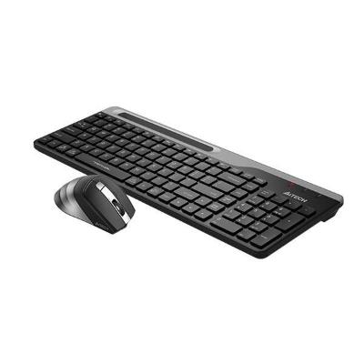 Picture of A4tech Fstyler FB2535C Multi-mode Wireless Keyboard & Mouse Combo - Bluetooth/2.4G - Ultra-Slim Keycap - Compact Size - Rechargeable Mouse - For Windows / Android / Mac / iOS - Smokey Gre (Bluetooth & Wireless with one years warranty) Combo Keyboard Mouse-Blue