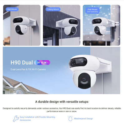 Picture of Ezviz H90 2K⁺ & 2K⁺ Dual-Lens Pan & Tilt Wi-Fi Camera-White