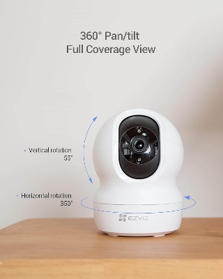 Picture of EZVIZ By Hikvision CP1 Lite 2MP (1y Official Warranty) Smart Wi-Fi Indoor Home Security Camera with 360° Pan-Tilt Coverage I Night Vision I Motion Detection I Sleep mode for Privacy I Smart Tracking  WiFi Camera-White